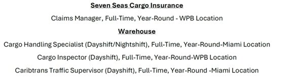Tropical Shipping job positions