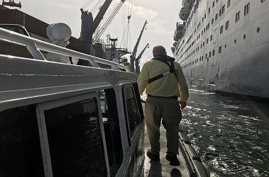 Capt. Roden on pilot boat