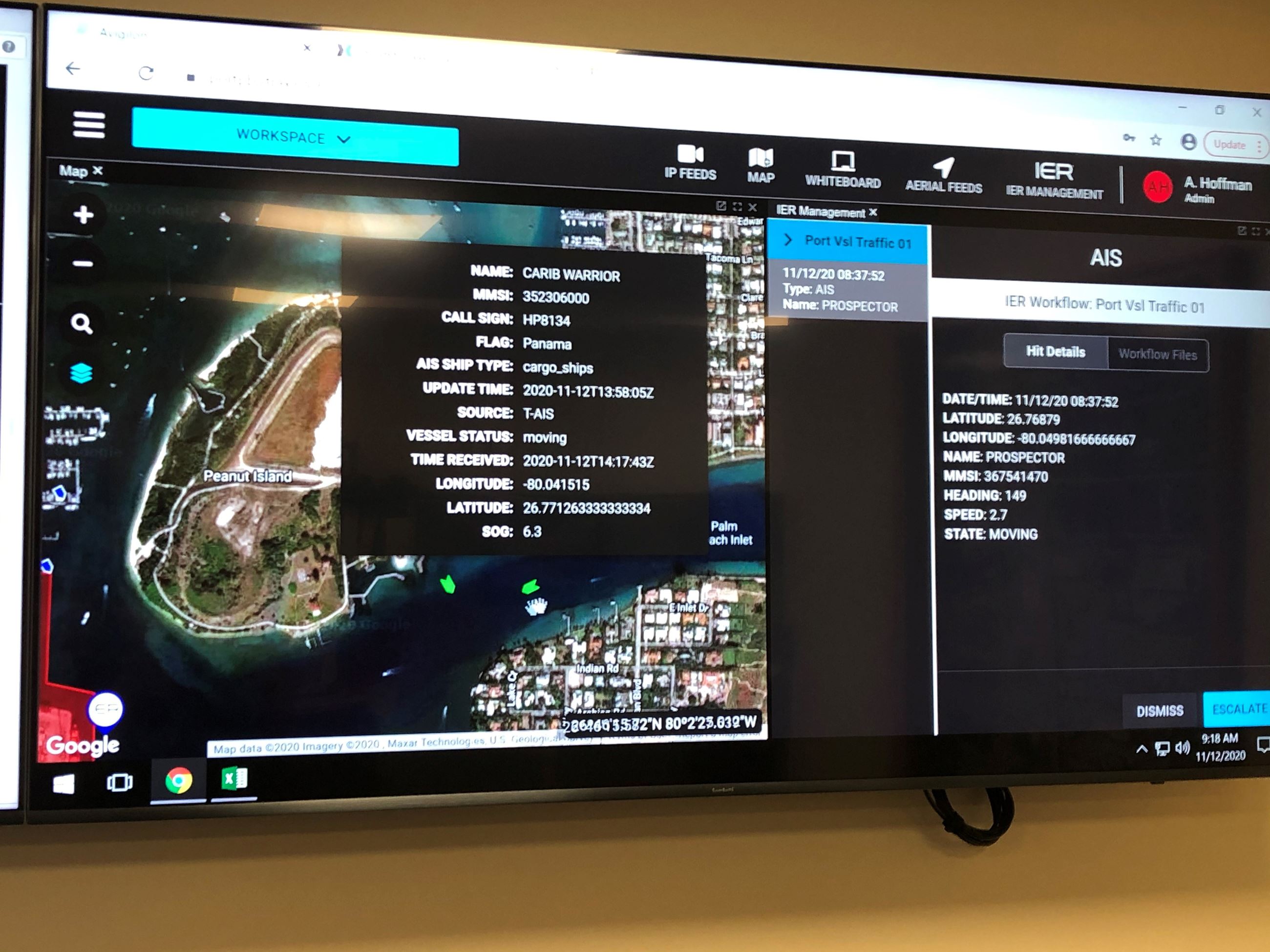 Photo of platform displayed on TV screen