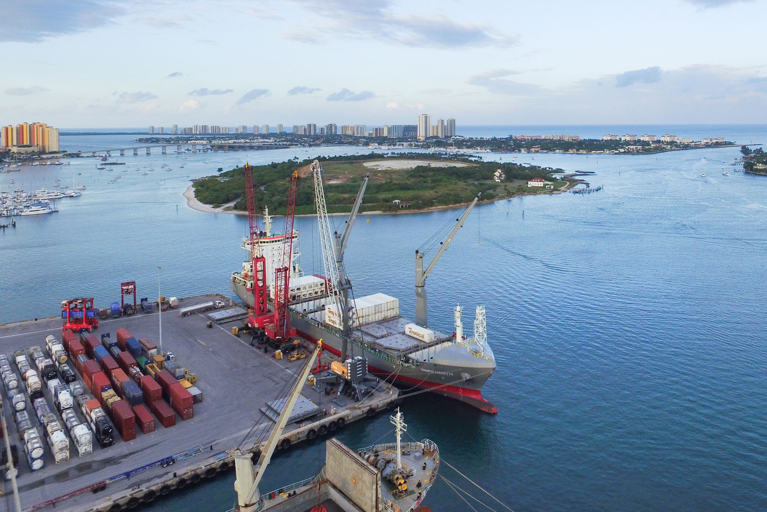 Tropical Shipping, Peanut Island and inlet 