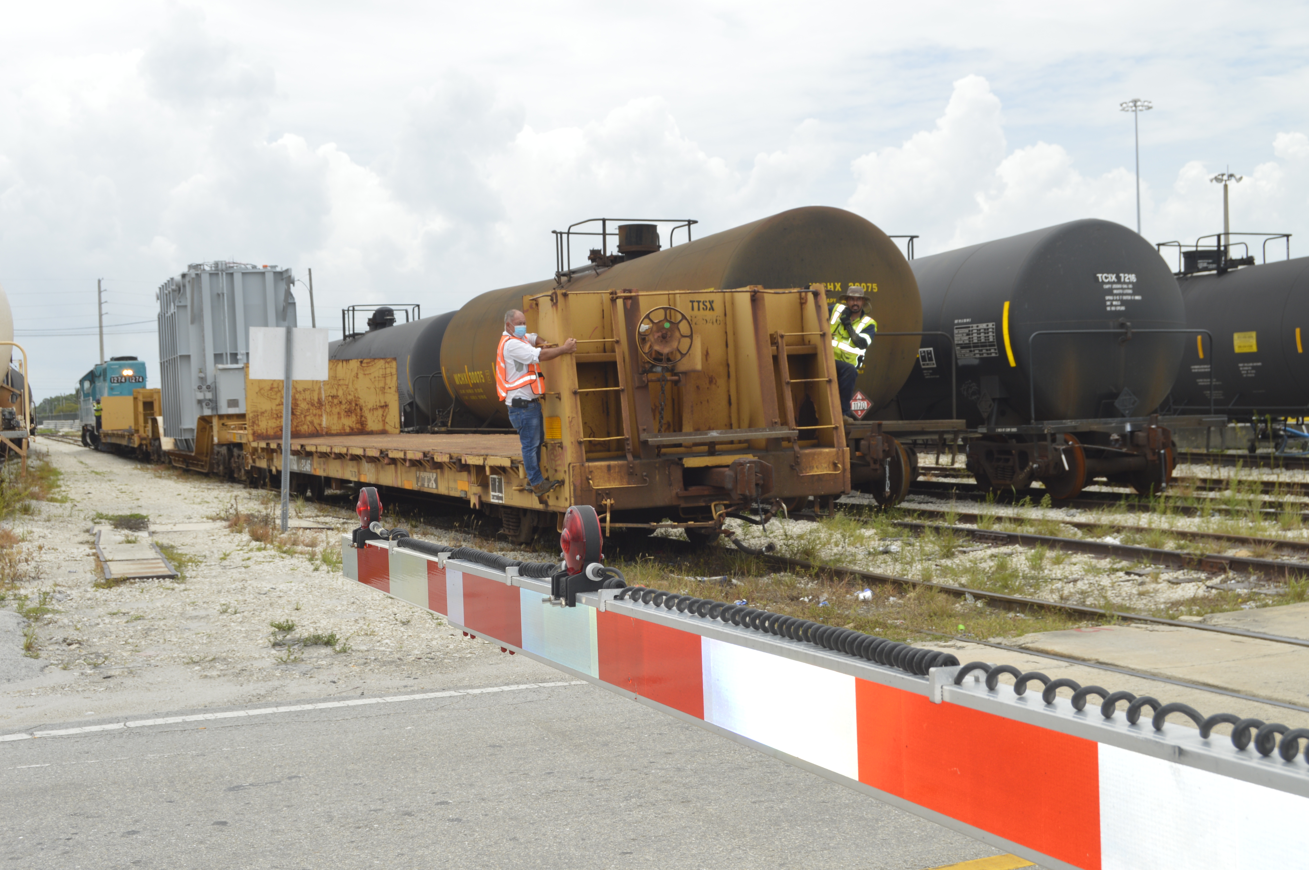 transformer hauled by locomotive