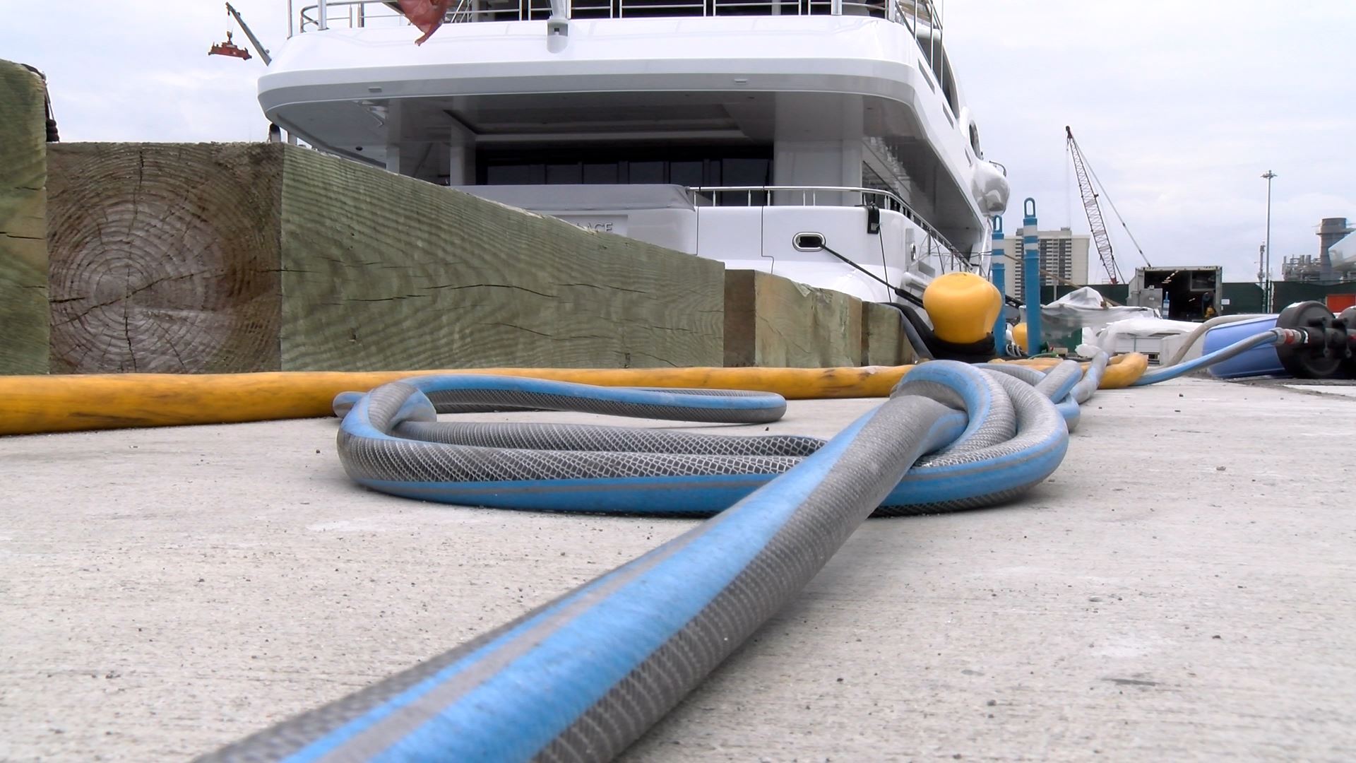 View of cable along dock 