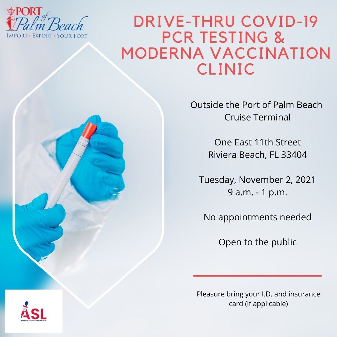 COVID testing and vaccine clinic flyer