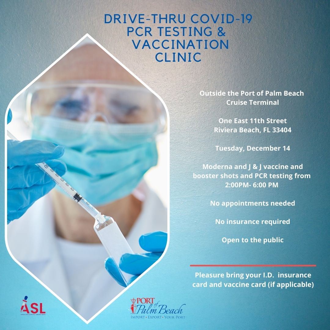 Testing and vaccine clinic flyer 