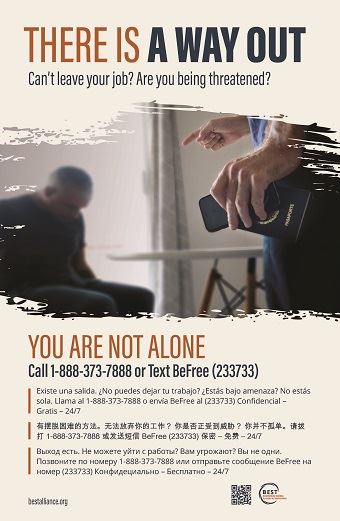 Human Trafficking Awareness flyer