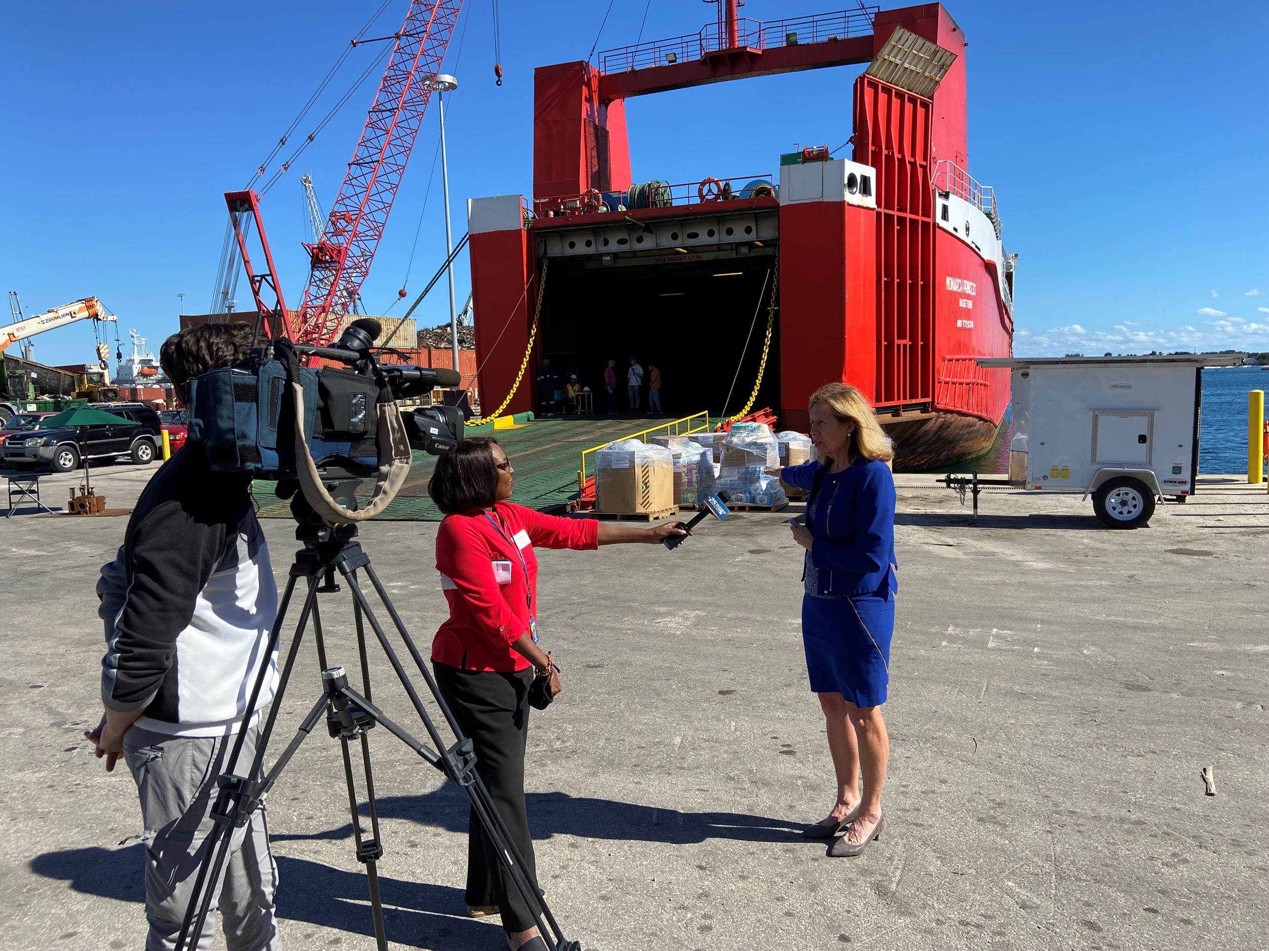 Commissioner Waldron being interviewed