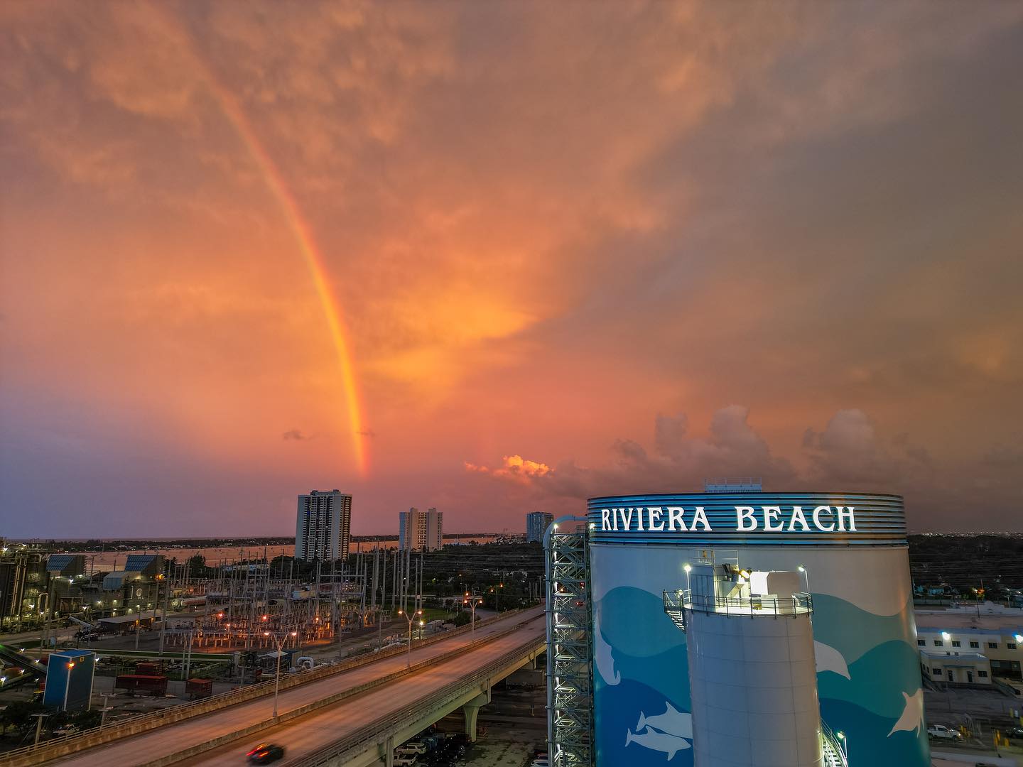 Rainbow over terminal