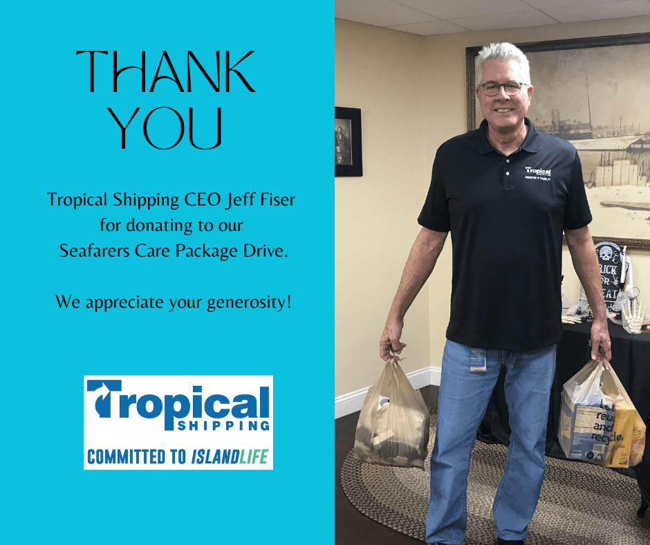 Tropical Shipping CEO Jeff Fiser donating